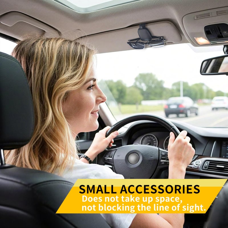 Yuoyar Sunglass Holder for Car  Magnetic Leather Sunglasses Holder and Ticket Card Clip  Car Visor Accessories  2 Packs (Black) - Image 5